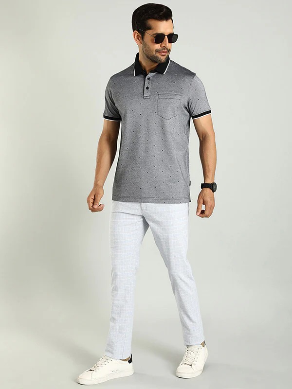 Indian Terrain Men's Half Sleeve Regular Fit Black Polo T-Shirt